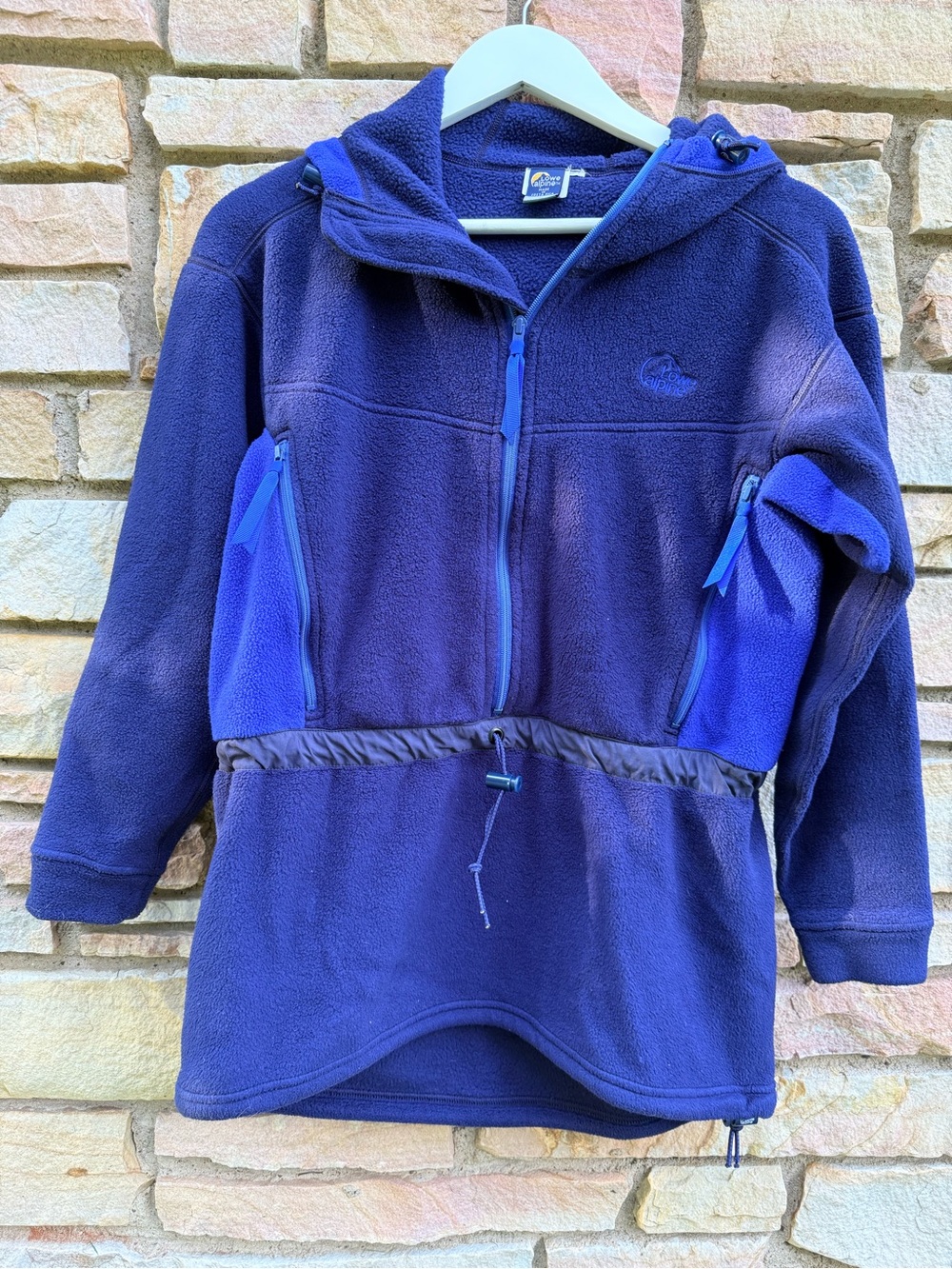 Vintage Lowe alpine Cobalt Blue Fleece pop over hoodie Sz. S